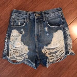 CARMAR Non-stretch dark wash jean shorts